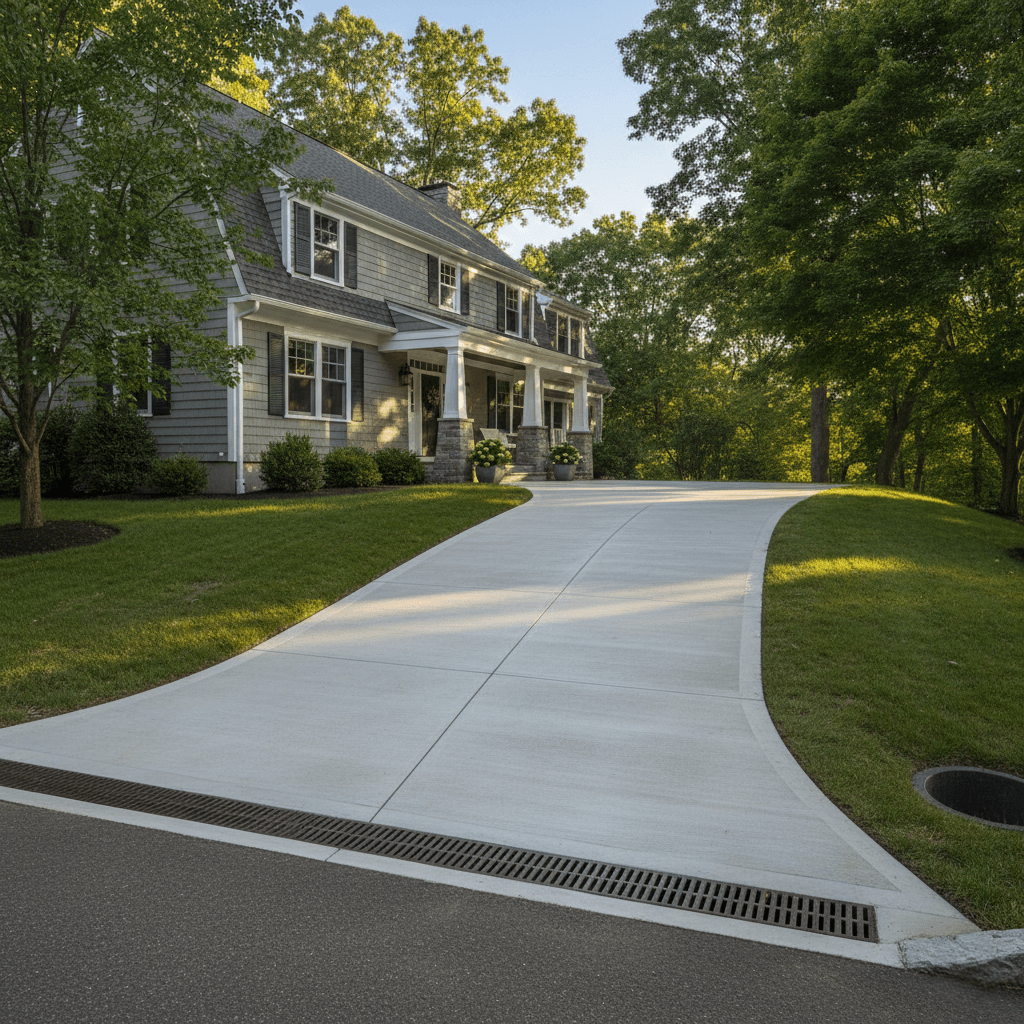 concrete driveway newton ma