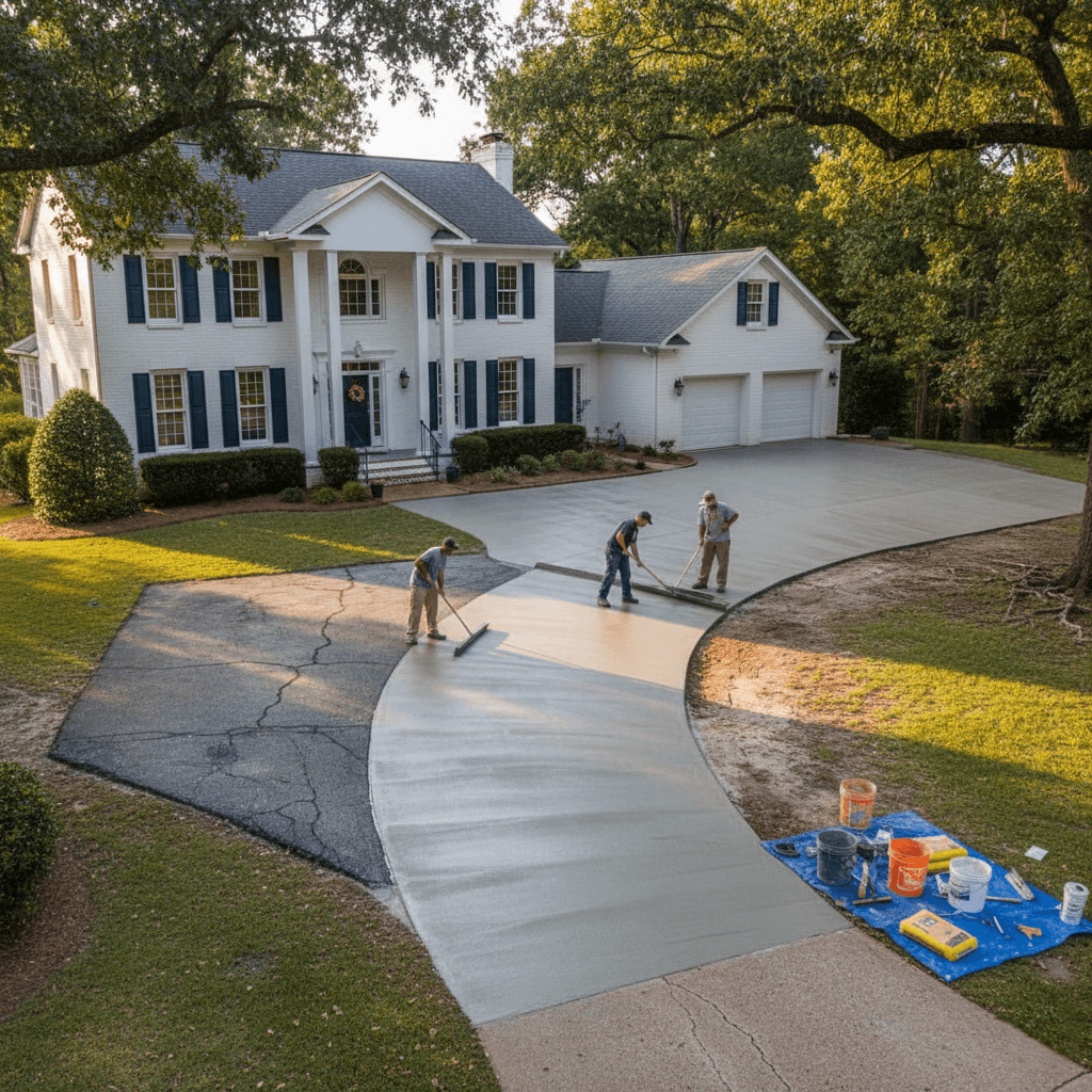 concrete driveways newton ma